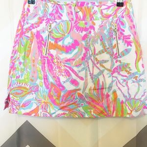 Lily P neon coral print skort